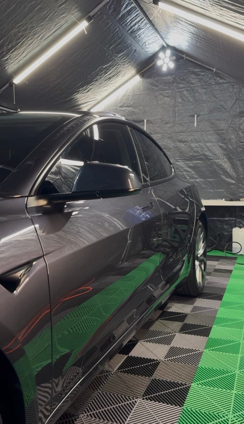 Tesla Model 3 with a mirror finish