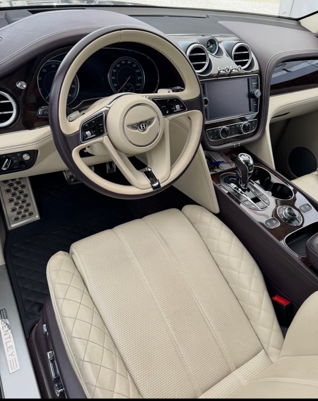 Bentley Bentayga cream leather interior