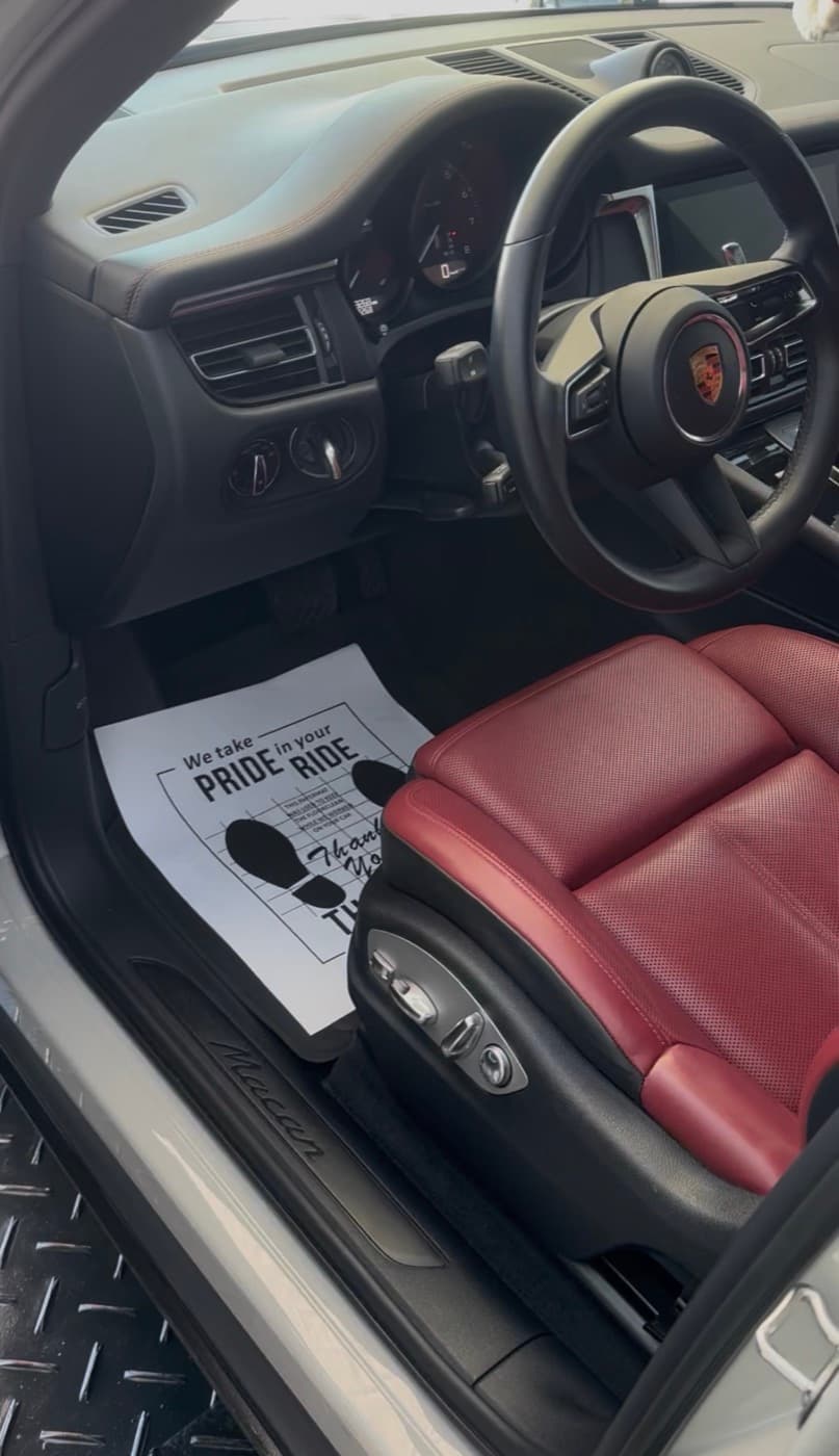 Porsche Macan red leather interior detailed