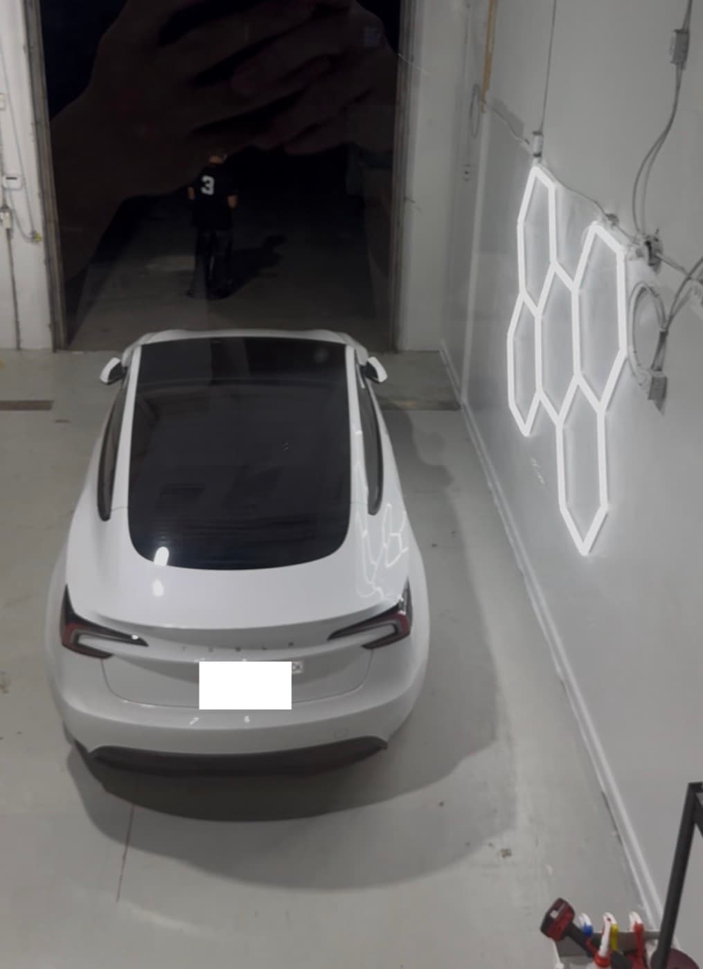 White Tesla Model 3 in our studio